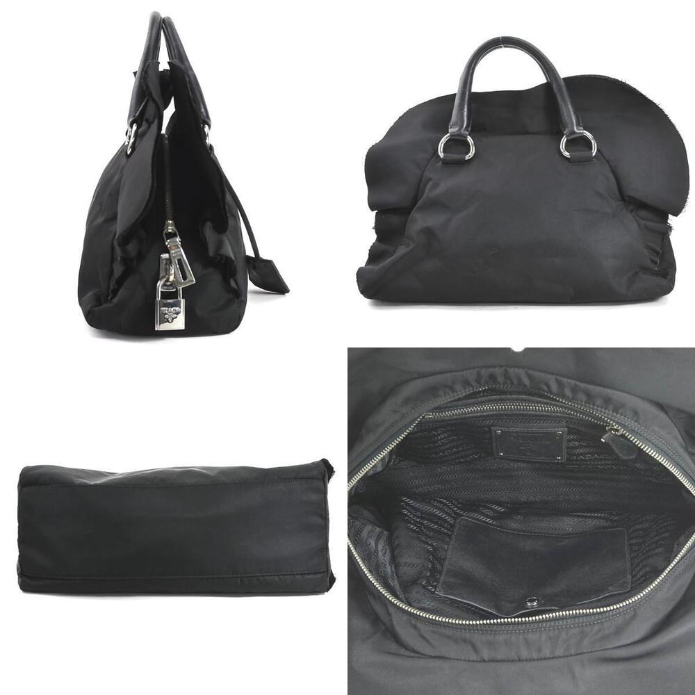 Prada Tessuto Ruffle bag Bauletto Shoulder Black